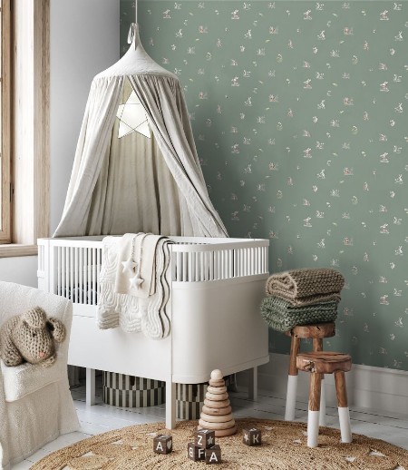Coloring Fairy tale magic Sage Green - 1029601-03 - 04724-01 paint Wallpassion